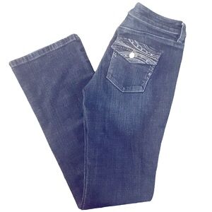 WHBM embellished jeans boot cut Sz 0S, look for size guide in description